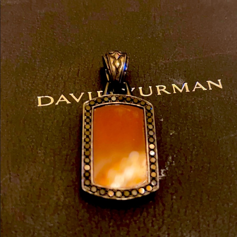 Scott Kay blackened sterling with stones dog tag